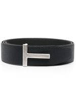 TOM FORD ceinture en cuir grainé à boucle - Bleu