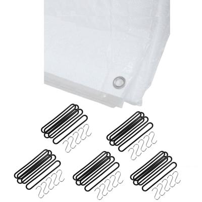 Benson - Afdekzeil - dekzeil - wit - 6 x 8 meter - met 25x spanrubbers - en S-haken Benson - Afdekzeil - dekzeil - wit - 6 x 8 meter - met 25x spanrubbers - en S-haken