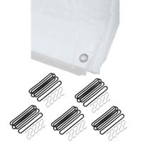 Benson - Afdekzeil - dekzeil - wit - 6 x 8 meter - met 25x spanrubbers - en S-haken