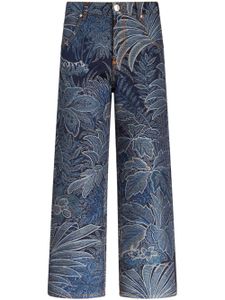 ETRO jean Foliage Jacquard à coupe ample - Bleu