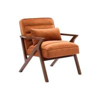 sweeek - Scandinavische fauteuil in heveahout en velours