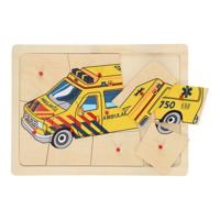 Playwood Houten noppenpuzzel ambulance, 9st.