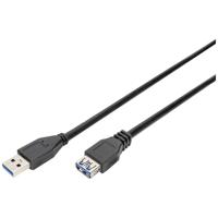 Digitus USB-kabel USB 3.2 Gen1 (USB 3.0 / USB 3.1 Gen1) USB-A stekker, USB-A bus 3.00 m Zwart AK-300203-030-S - thumbnail