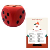 T&F Creations Kerstspel set - dobbelspel - incl foam dobbelsteen - rood