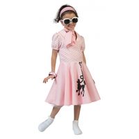 Roze jaren 50 meisjes jurkje 140 - 8-10 jr  -