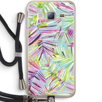 Tropical Palms Blue: Samsung Galaxy J3 (2016) Transparant Hoesje met koord