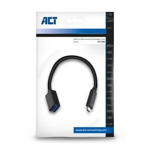 ACT AC7340 USB-kabel 0,2 m USB 3.2 Gen 1 (3.1 Gen 1) USB C USB A Zwart