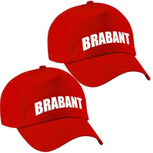 2x stuks Brabant pet/cap rood volwassenen