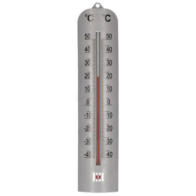 Thermometer - 27 cm - Zilver - Binnen / Buiten - Wandmontage - Celsius