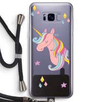 Roze eenhoorn: Samsung Galaxy S8 Transparant Hoesje met koord