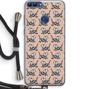 Zwarte poes: Huawei P Smart (2018) Transparant Hoesje met koord