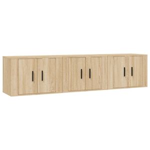 The Living Store TV Wandmeubel - Sonoma Eiken - Set van 3 - 57 x 34.5 x 40 cm - Bewerkt hout