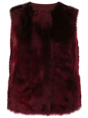 Yves Salomon gilet réversible en laine - Rouge