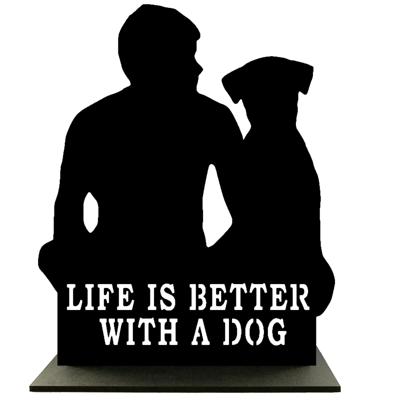 Houten Standaard - Man met Hond - Pillow Buddies