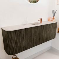 Toiletmeubel Mondiaz Joya Dlux | 123.2 cm | Meubelkleur Shadow | Faye wastafel Nata Wasbak Midden | 1 kraangat