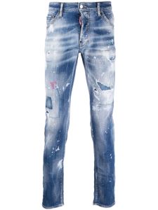 DSQUARED2 jean slim à logo brodé - Bleu