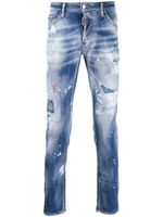 DSQUARED2 jean slim à logo brodé - Bleu