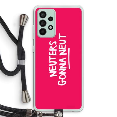 Neuters (roze): Samsung Galaxy A52s 5G Transparant Hoesje met koord