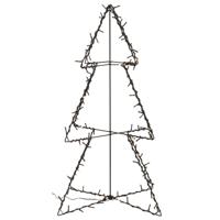 Verlichte 3D kerstboom - 77 cm - zwart - metaal - 120 led lampjes - warm wit