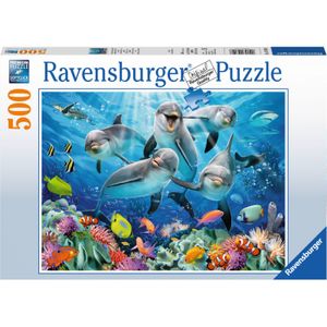 Dolfijnen in het koraalrif puzzel, 500 stukjes