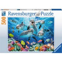 Dolfijnen in het koraalrif puzzel, 500 stukjes