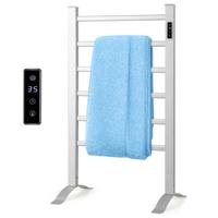 Handdoekverwarmer Aluminium 6-Bar Verwarmd Handdoekenrek met Timer/LED-Display/Bescherming Tegen Oververhitting en Temperatuurregeling
