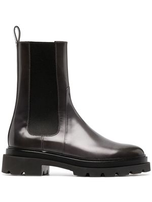 Santoni bottines chelsea à fini verni - Gris