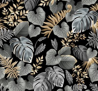 Behang jungle Ouderwetse stijl met bomen