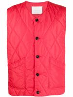 Mackintosh gilet matelassé à boutonnière - Rouge