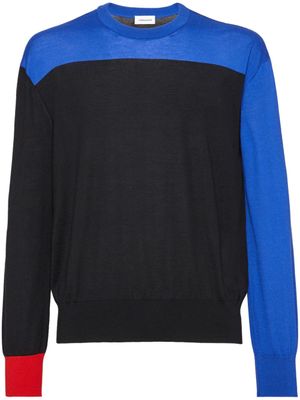 Ferragamo pull en cachemire à design colour block - Bleu
