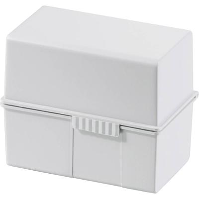 HAN 977-11 Kaartenbox Lichtgrijs Aantal kaarten (max.): 300 kaarten DIN A7 liggend Staalscharnier, Deksel als extra bak te gebruiken