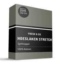 Splittopper Hoeslaken Katoen Jersey Stretch 160x200 Cm Truffel Verkoelend Fresh And Co - Dekbed-Discounter.nl