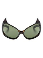 Balenciaga Eyewear lunettes de soleil Gotham Cat à effet écaille de tortue - Marron