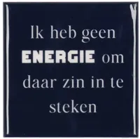 Daan Kromhout Design tegeltje keramiek energie 10x10cm blue
