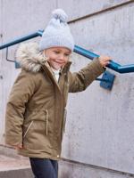 3-in-1 parka met capuchon meisje kaki
