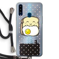 Sleep All Day: Samsung Galaxy A20s Transparant Hoesje met koord