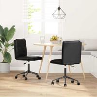 Eetkamerstoelen 2 st kunstleer zwart