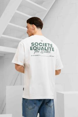 Equalité Societe 2.0 Oversized T-Shirt Heren Wit/Groen - Maat XS - Kleur: Wit | Soccerfanshop