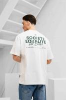 Equalité Societe 2.0 Oversized T-Shirt Heren Wit/Groen - Maat M - Kleur: Wit | Soccerfanshop