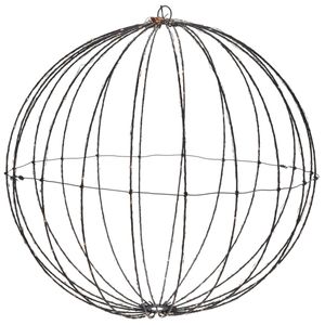 Metalen lichtbol/verlichte decoratie bol met warm wit licht 50 cm   -