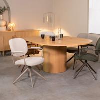 LABEL51 Uitschuifbare Eettafel 'Oliva' Naturel Eiken, 150-200 x 130cm