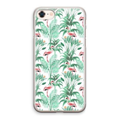 Flamingo bladeren: iPhone 8 Transparant Hoesje