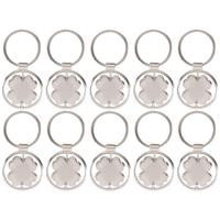 Sleutelhanger klavertje vier - 10x - 3,5 cm - aluminium/staal - draaibaar