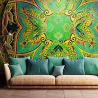 Fotobehang - Mandala: Groene Fantasie, premium print vliesbehang - thumbnail