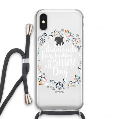 Diamonds: iPhone X Transparant Hoesje met koord
