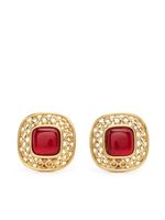 Givenchy Pre-Owned boucles d'oreilles clip serties de pierres rouges (années 1980) - thumbnail