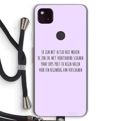 Regenboog: Pixel 4a 5G Transparant Hoesje met koord