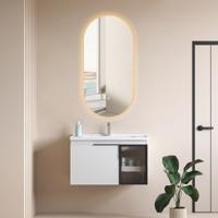 Badkamerspiegel met LED Verlichting en Verwarming 50x100cm - Afimera Ellips - Randloos - Wandspiegel Ovaal - Touch Bediening - Dimbaar - Aanpasbare Lichtkleur