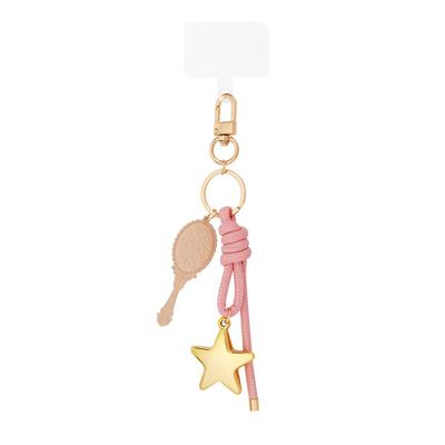 Sleutelhanger Spiegeltje Pink Stars