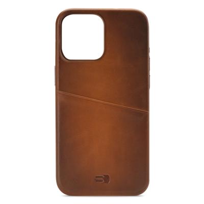 Senza Desire Leather Cover with Card Slot Apple iPhone 14 Pro Max Burned Cognac